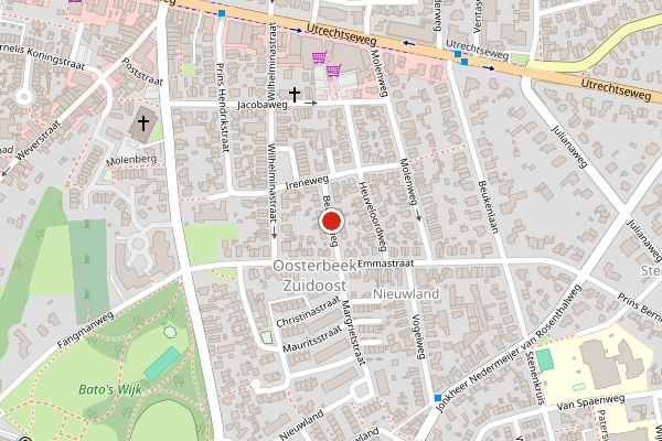 Brandweer-melding op Beatrixweg, Oosterbeek op 1 augustus, kaart-overzicht