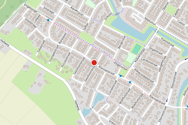 Brandweer-melding op Klarinetstraat, Duiven op 18 mei, kaart-overzicht