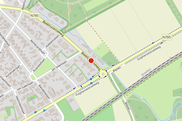 Brandweer-melding op Beekhuizenseweg, Velp GE op 19 mei, kaart-overzicht