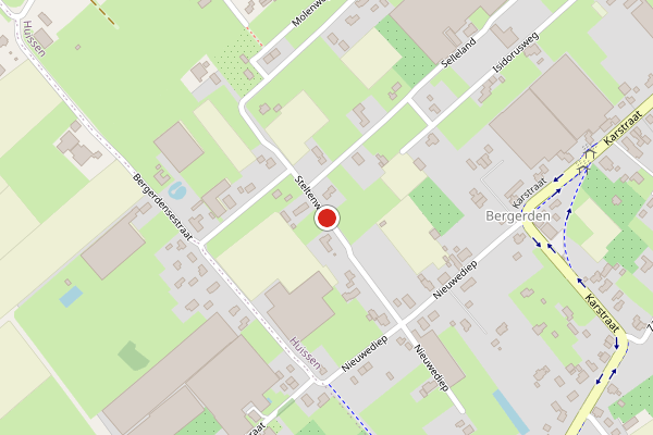 Brandweer-melding op Steltenweg, Huissen op 1 augustus, kaart-overzicht