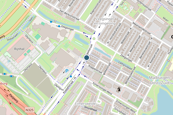Politie-melding op Koppelstraat, Arnhem op 19 mei, kaart-overzicht