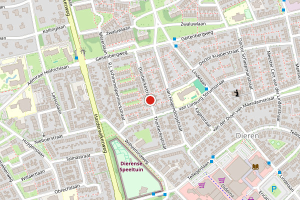 Brandweer-melding op Thorbeckestraat, Dieren op 3 augustus, kaart-overzicht