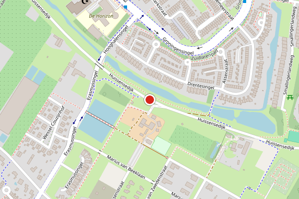 Brandweer-melding op Huissensedijk, Arnhem op 3 augustus, kaart-overzicht
