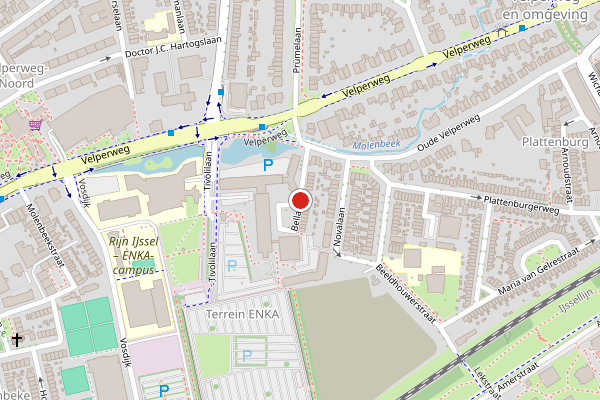 Brandweer-melding op Bella Vista, Arnhem op 3 augustus, kaart-overzicht