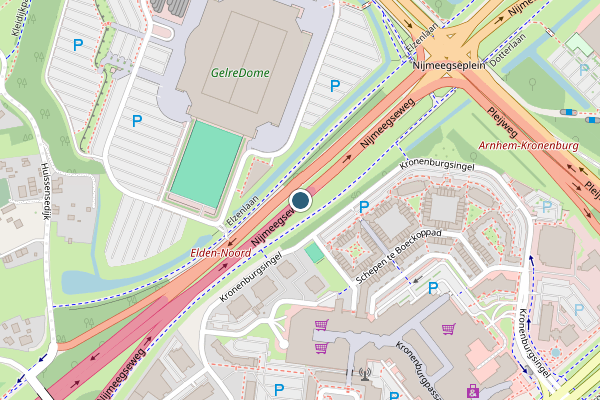 Politie-melding op Nijmeegseweg, Arnhem op 4 augustus, kaart-overzicht
