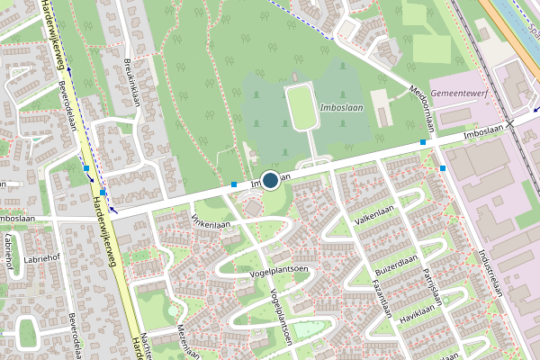Politie-melding op Imboslaan, Dieren op 20 mei, kaart-overzicht