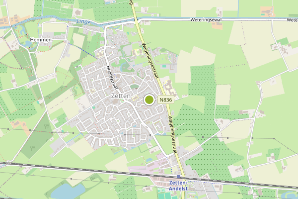Ambulance-melding op Zetten op 5 augustus, kaart-overzicht