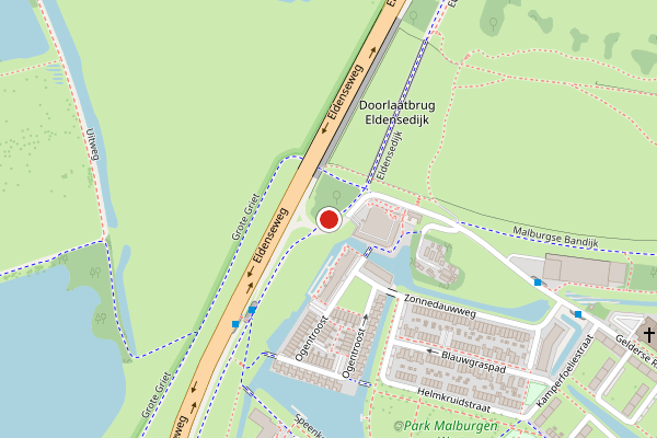 Brandweer-melding op Eldensedijk, Arnhem op 6 augustus, kaart-overzicht