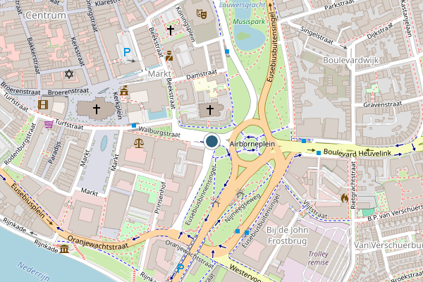 Politie-melding op Eusebiusbinnensingel, Arnhem op 7 augustus, kaart-overzicht