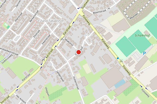 Brandweer-melding op Tabakshof, Huissen op 23 mei, kaart-overzicht