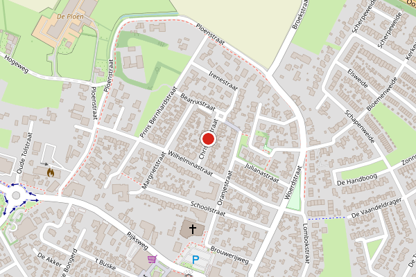 Brandweer-melding op Christinestraat, Duiven op 23 mei, kaart-overzicht