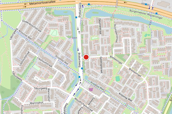 Brandweer-melding op Bredasingel, Arnhem op 24 mei, kaart-overzicht