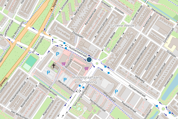 Politie-melding op Huissensestraat, Arnhem op 24 mei, kaart-overzicht