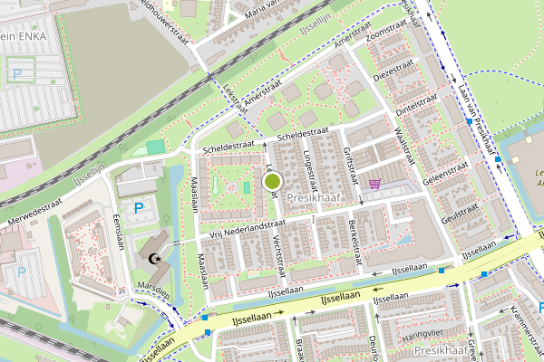Ambulance-melding op Lekstraat, Arnhem op 25 mei, kaart-overzicht