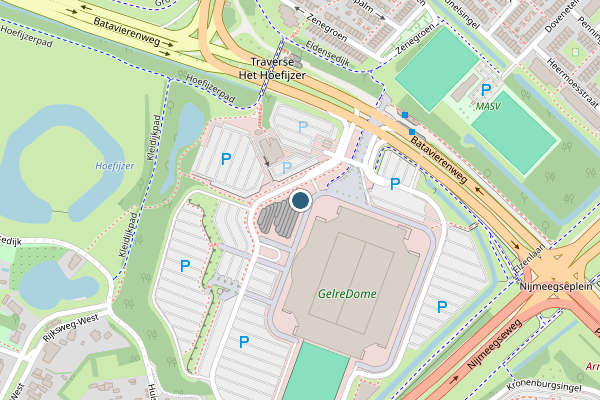 Politie-melding op Batavierenweg, Arnhem op 25 mei, kaart-overzicht