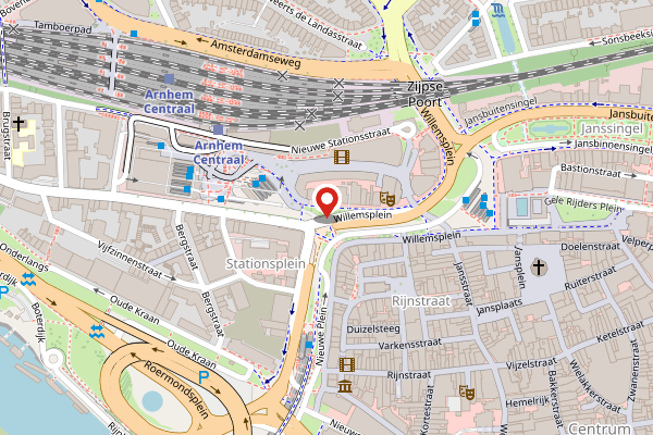 Brandweer-melding op Nieuwe Plein, Arnhem op 27 april, kaart-overzicht