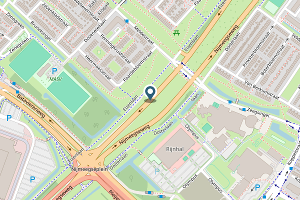 Politie-melding op Nijmeegseweg, Arnhem op 27 april, kaart-overzicht