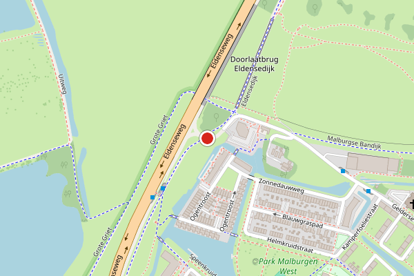 Brandweer-melding op Gelderse Rooslaan, Arnhem op 25 mei, kaart-overzicht