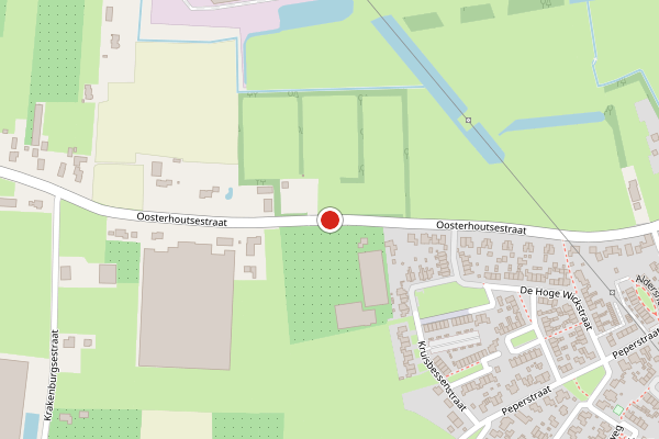 Brandweer-melding op Oosterhoutsestraat, Oosterhout op 28 mei, kaart-overzicht