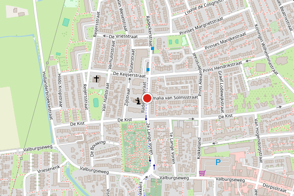 Brandweer-melding op Amalia van Solmsstraat, Elst GE op 29 mei, kaart-overzicht