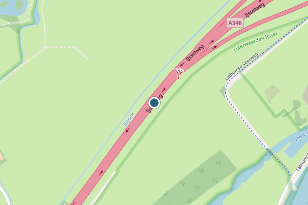 Politie-melding op A348 A348, Velp GE op 29 mei, kaart-overzicht