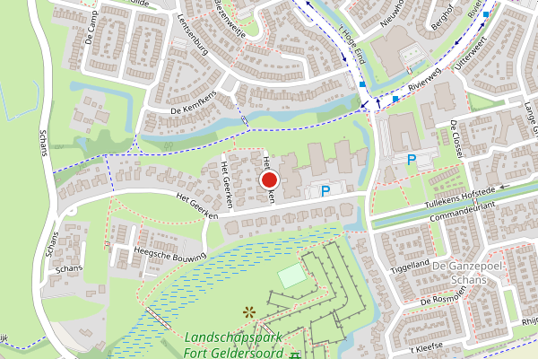 Brandweer-melding op Het Geerken, Westervoort op 29 mei, kaart-overzicht