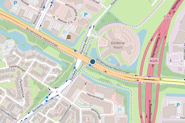 Politie-melding op Burgemeester Matsersingel, Arnhem op 30 mei, kaart-overzicht