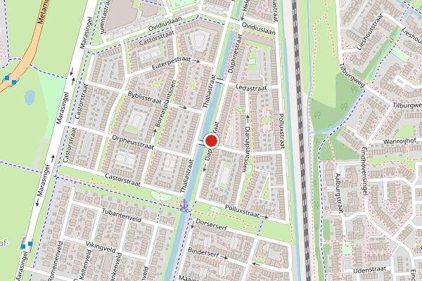 Brandweer-melding op Daphnestraat, Arnhem op 2 juni, kaart-overzicht