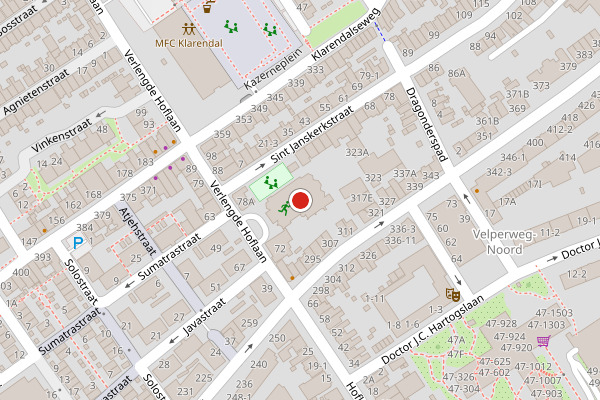Brandweer-melding op St. Janskerkstraat, Arnhem op 1 juni, kaart-overzicht