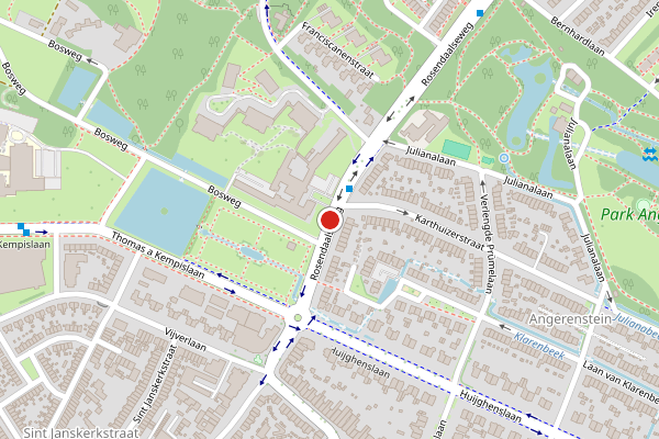 Brandweer-melding op Rosendaalseweg, Arnhem op 2 juni, kaart-overzicht