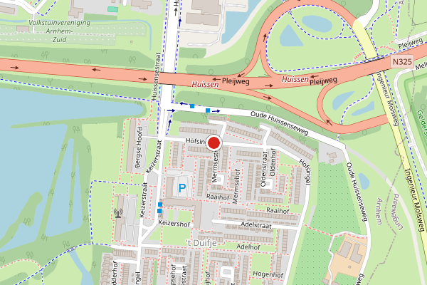 Brandweer-melding op Hofsingel, Arnhem op 2 juni, kaart-overzicht