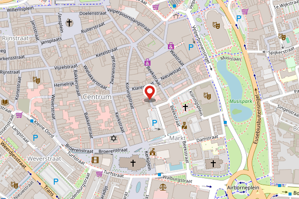 Brandweer-melding op Kromme Elleboogsteeg, Arnhem op 30 april, kaart-overzicht