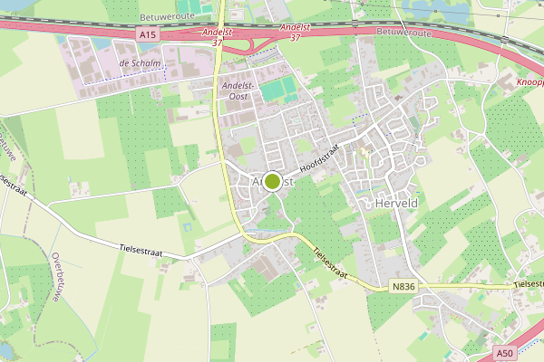 Ambulance-melding op Andelst op 5 juni, kaart-overzicht