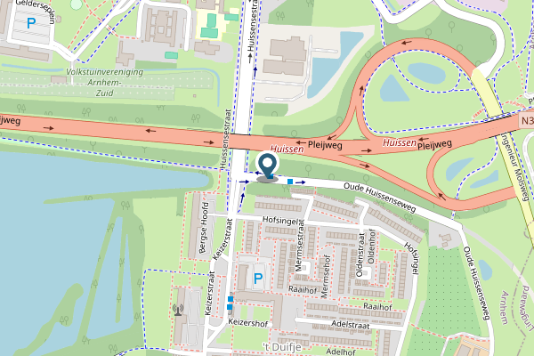 Politie-melding op Oude Huissenseweg, Arnhem op 1 mei, kaart-overzicht