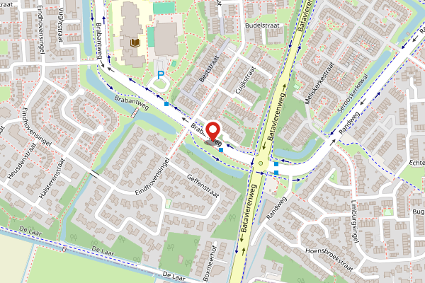 Brandweer-melding op Brabantweg, Arnhem op 1 mei, kaart-overzicht