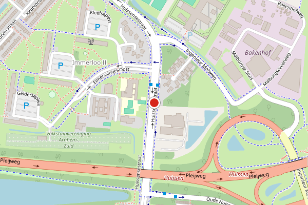 Brandweer-melding op Huissensestraat, Arnhem op 5 juni, kaart-overzicht