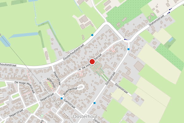 Brandweer-melding op De Hoge Hofstraat, Oosterhout op 6 juni, kaart-overzicht