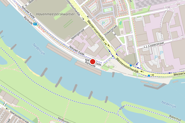 Brandweer-melding op Nieuwe Kade, Arnhem op 6 juni, kaart-overzicht
