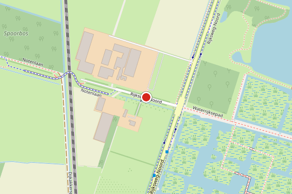 Brandweer-melding op Rijksweg-Noord, Elst GE op 7 juni, kaart-overzicht