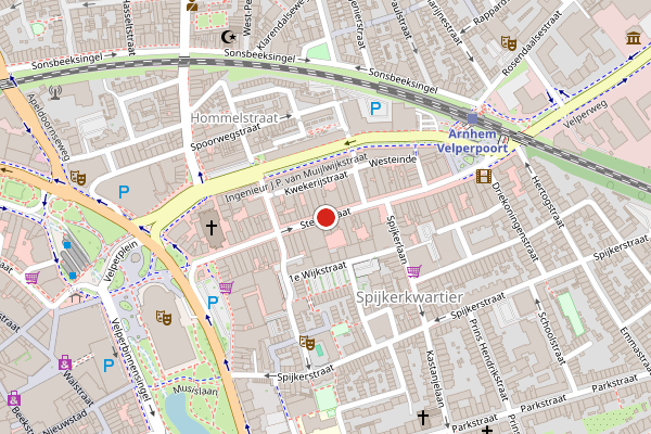 Brandweer-melding op Steenstraat, Arnhem op 8 juni, kaart-overzicht