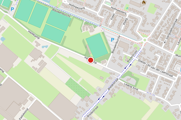 Brandweer-melding op Hazekamp, Huissen op 8 juni, kaart-overzicht