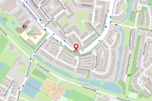Brandweer-melding op Groningensingel, Arnhem op 2 mei, kaart-overzicht