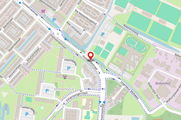 Brandweer-melding op Huissensestraat, Arnhem op 2 mei, kaart-overzicht