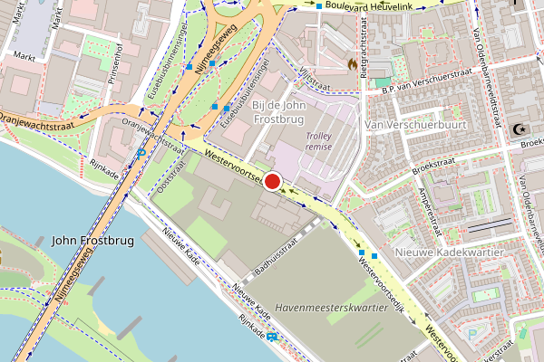 Brandweer-melding op Westervoortsedijk, Arnhem op 11 juni, kaart-overzicht