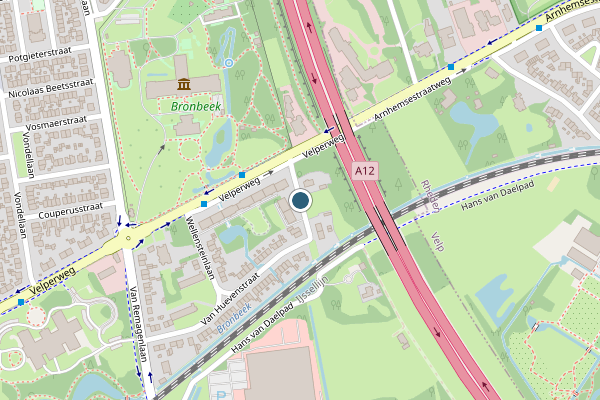 Politie-melding op Lange Water, Arnhem op 10 juni, kaart-overzicht