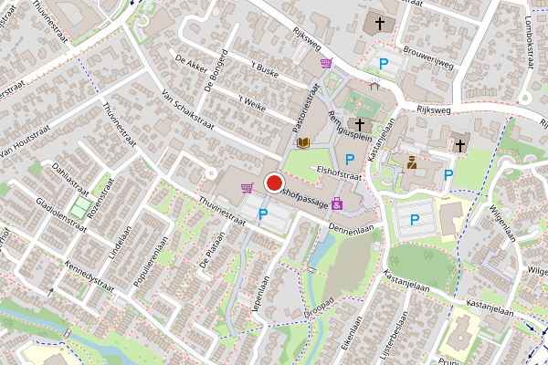 Brandweer-melding op Elshofpassage, Duiven op 13 juni, kaart-overzicht