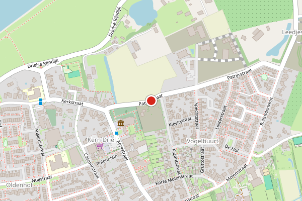 Brandweer-melding op Patrijsstraat, Driel op 14 juni, kaart-overzicht