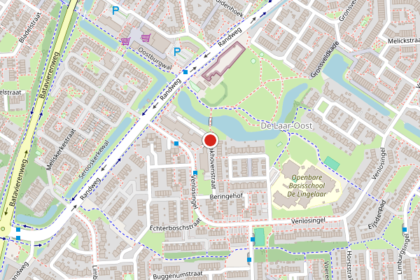 Brandweer-melding op Baakhovenstraat, Arnhem op 17 juni, kaart-overzicht