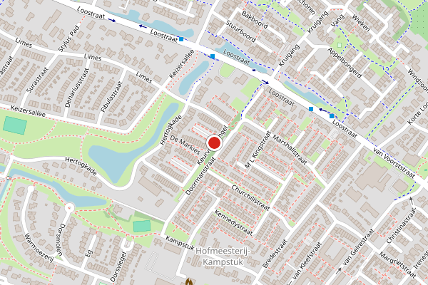 Brandweer-melding op Keurvorstsingel, Huissen op 3 mei, kaart-overzicht