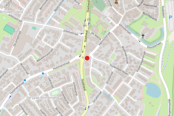 Brandweer-melding op Helmichstraat, Huissen op 2 mei, kaart-overzicht